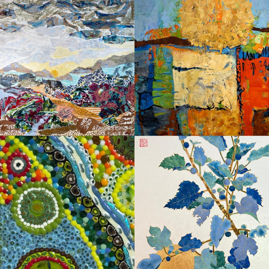 Details of 4 artworks at 5 Points Gallery